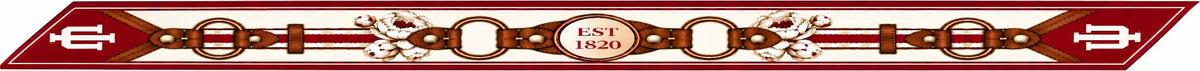 Indiana Honey Ribbon flat artwork with IU logos facing outward at each trim tip