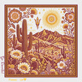 b.Honey Square™ Arizona State University — saguaro desert, gold sun and pitchfork mark in a maroon and gold border