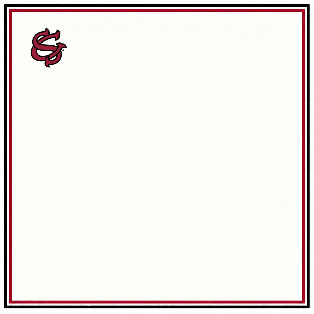 b.Honey Pocket University of South Carolina artwork: ivory silk, black and garnet border, SC mark