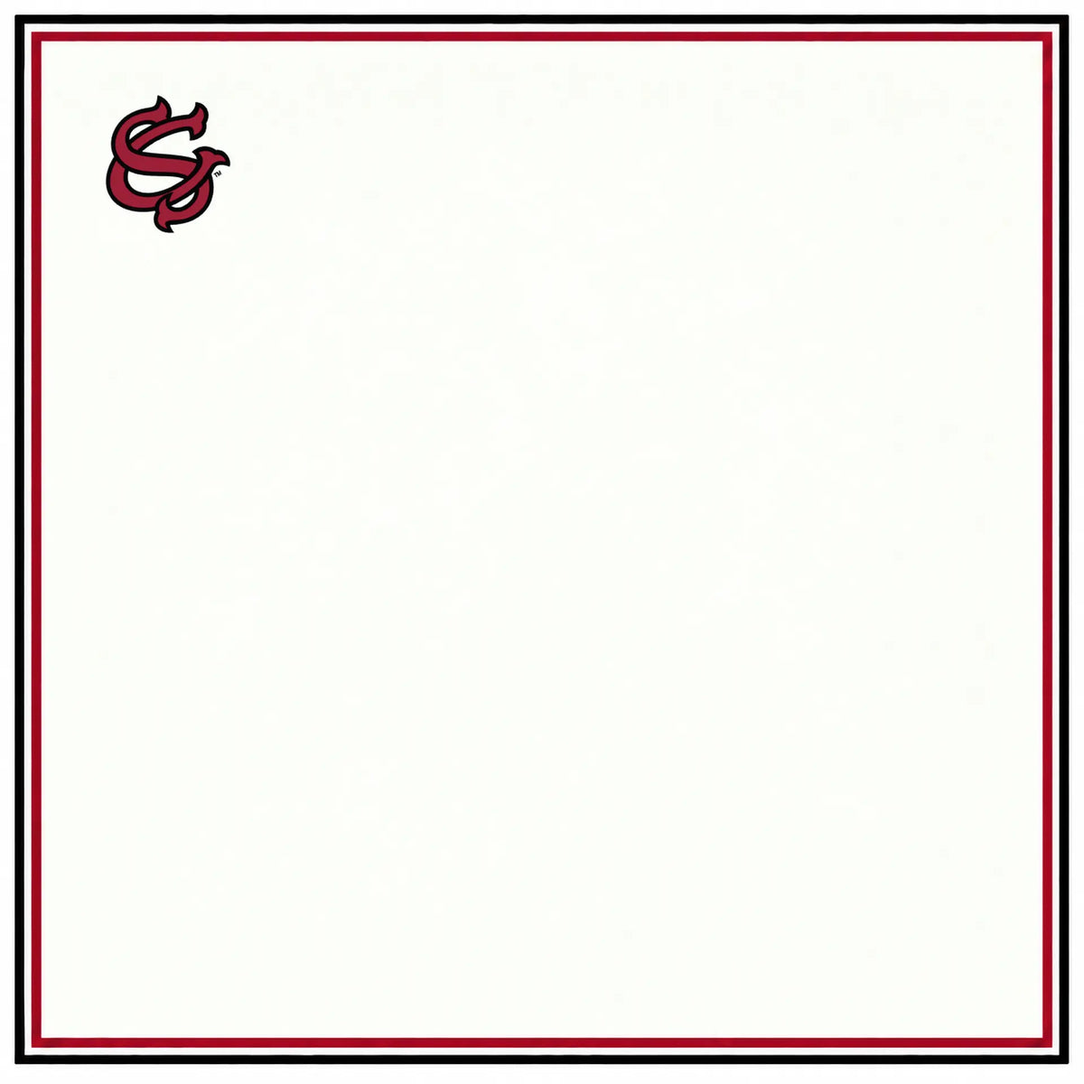 b.Honey Pocket University of South Carolina artwork: ivory silk, black and garnet border, SC mark