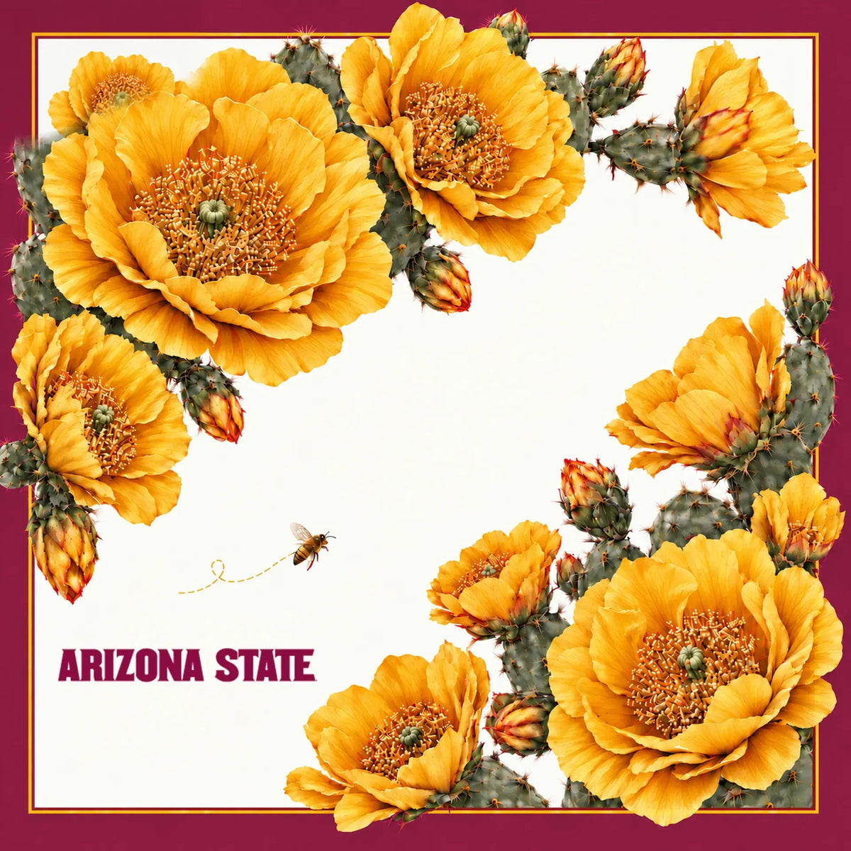 b.Honey Scarf: Arizona State University — flat silk twill artwork