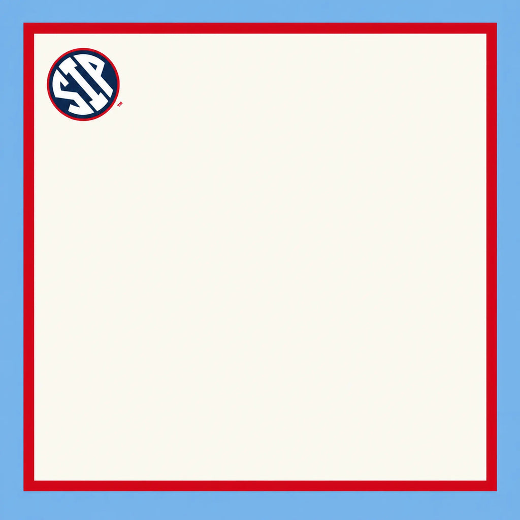 b.Honey Pocket University of Mississippi full design: light blue border, red line, cream center, SIP mark