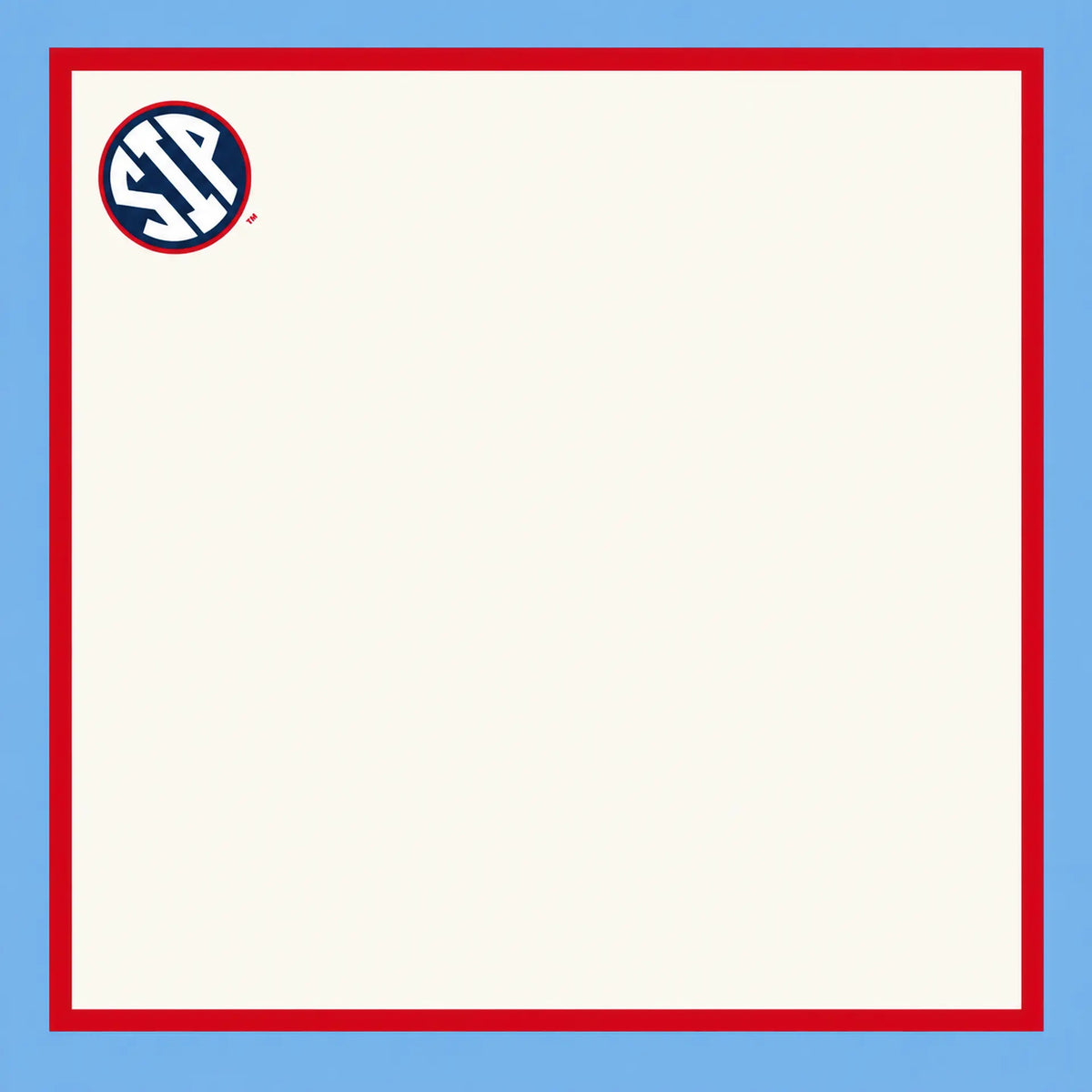 b.Honey Pocket University of Mississippi full design: light blue border, red line, cream center, SIP mark