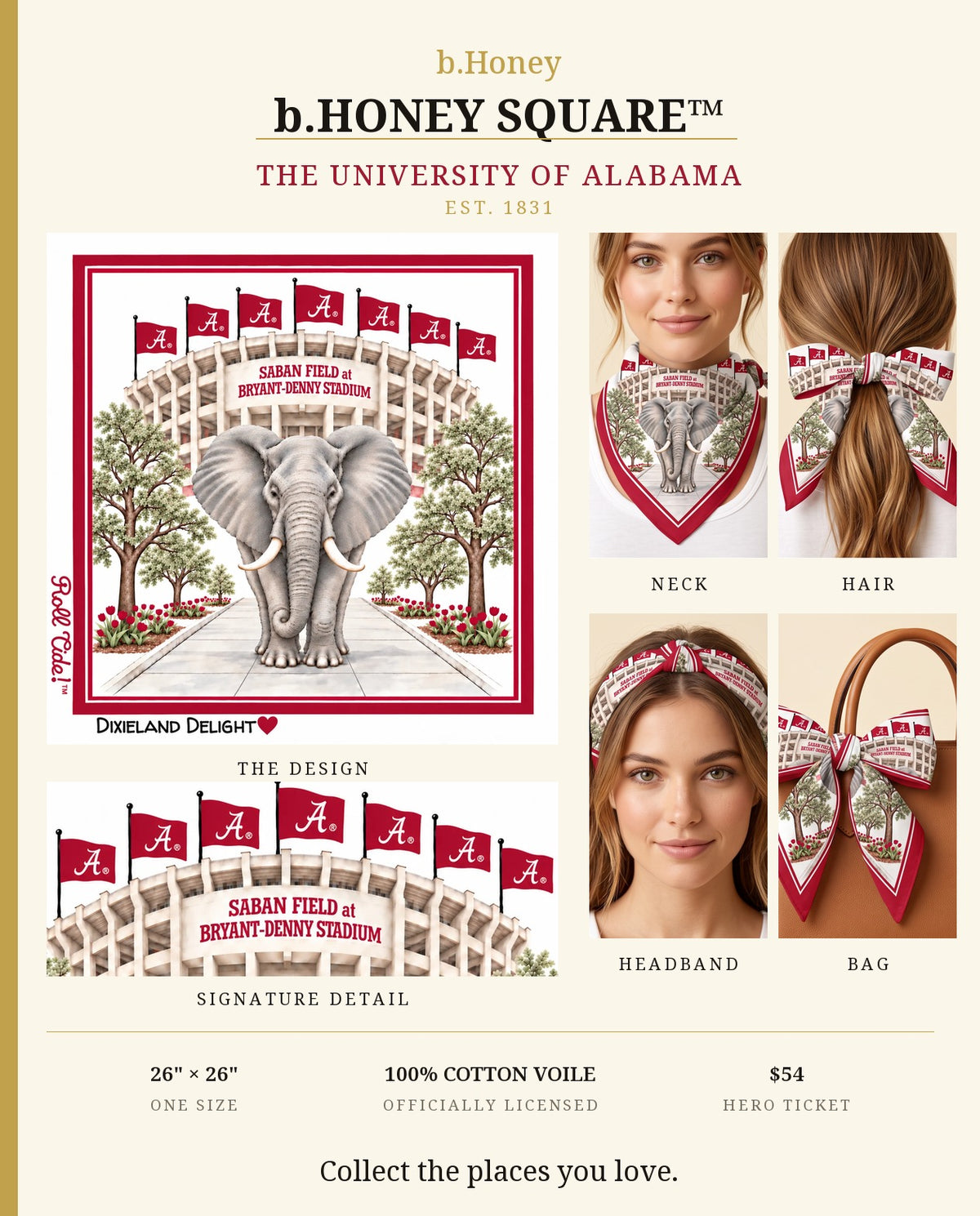 b.Honey Square™ University of Alabama product board