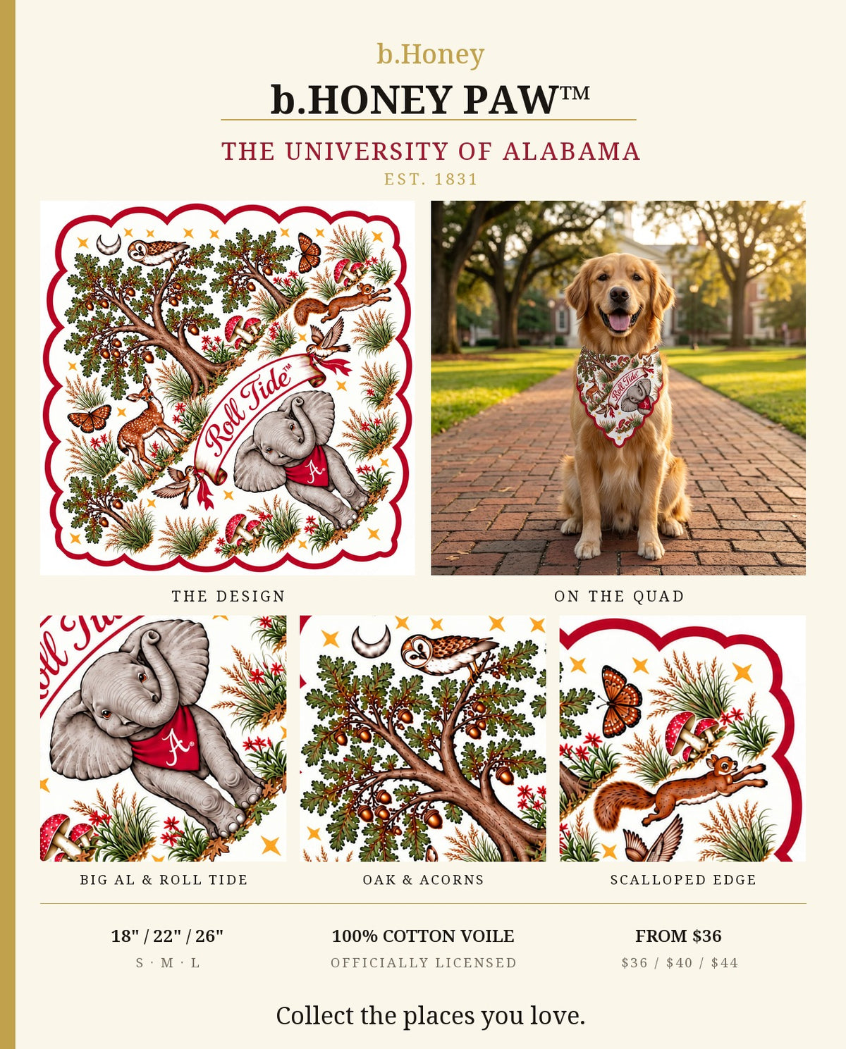 b.Honey Paw™ University of Alabama product board
