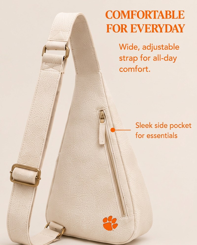 Wide adjustable strap and side pocket