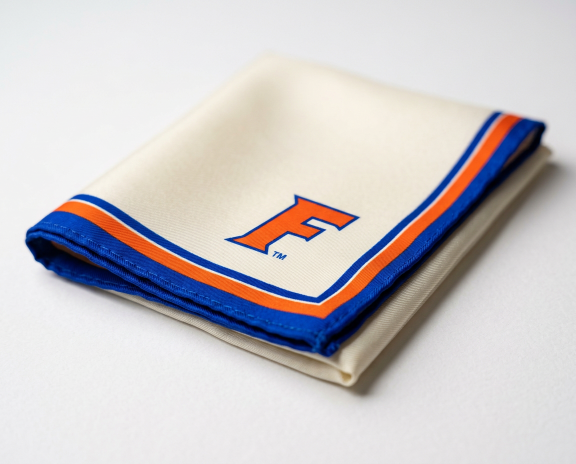Folded edge detail of the Florida Honey Pocket silk square