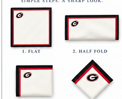 Folding sequence for the Georgia Honey Pocket square