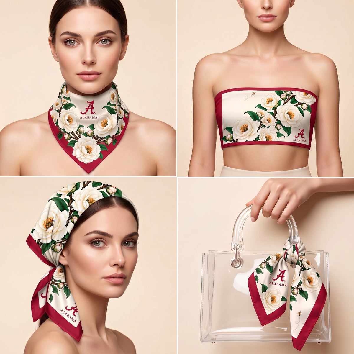 Alabama Honey Scarf styled four ways