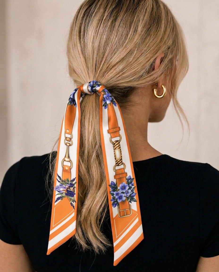 Tied in a ponytail