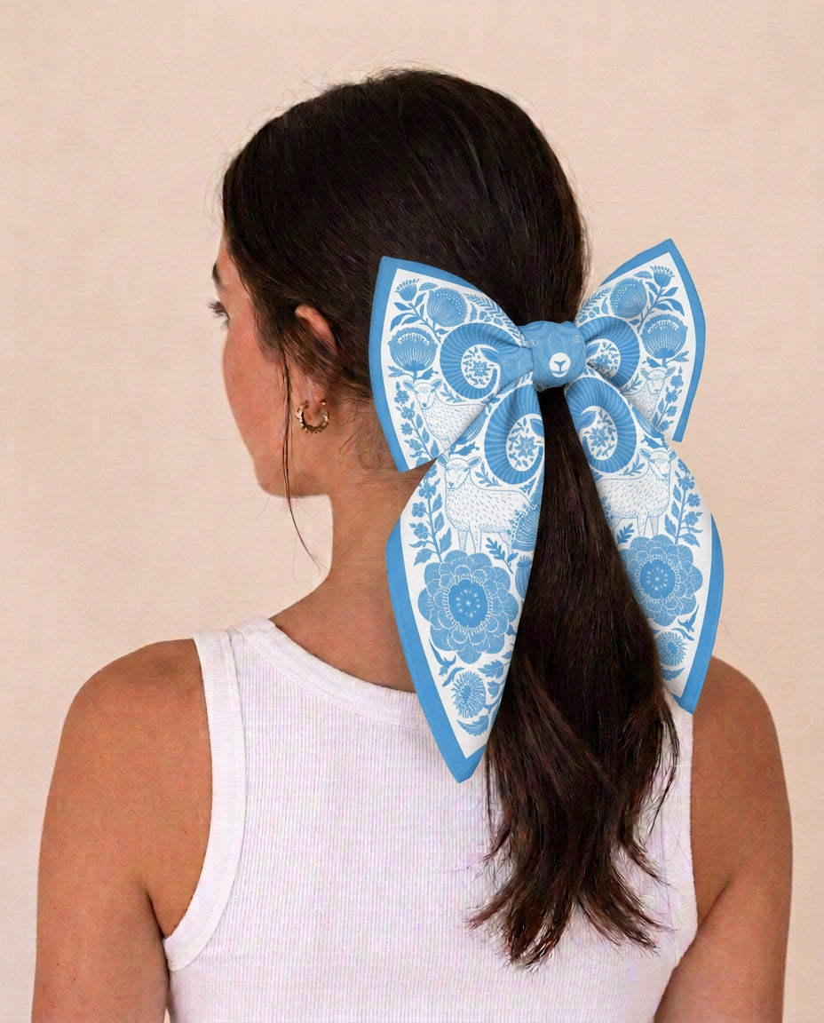 Tied as a hair bow