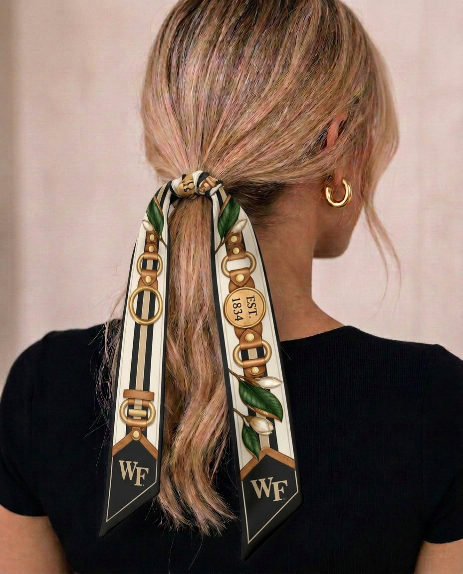 b.Honey Ribbon: Wake Forest University in the hair