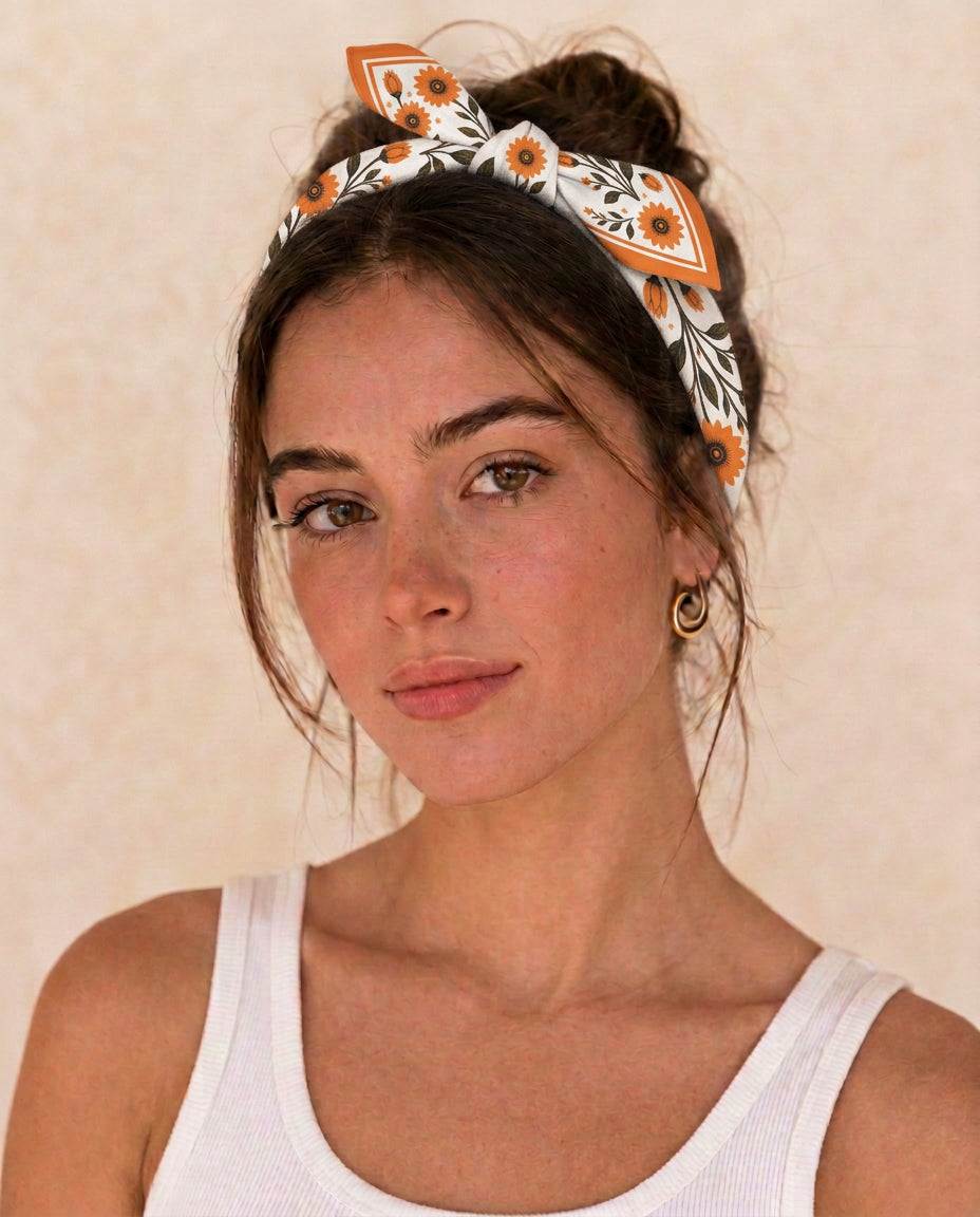 Worn as a headband