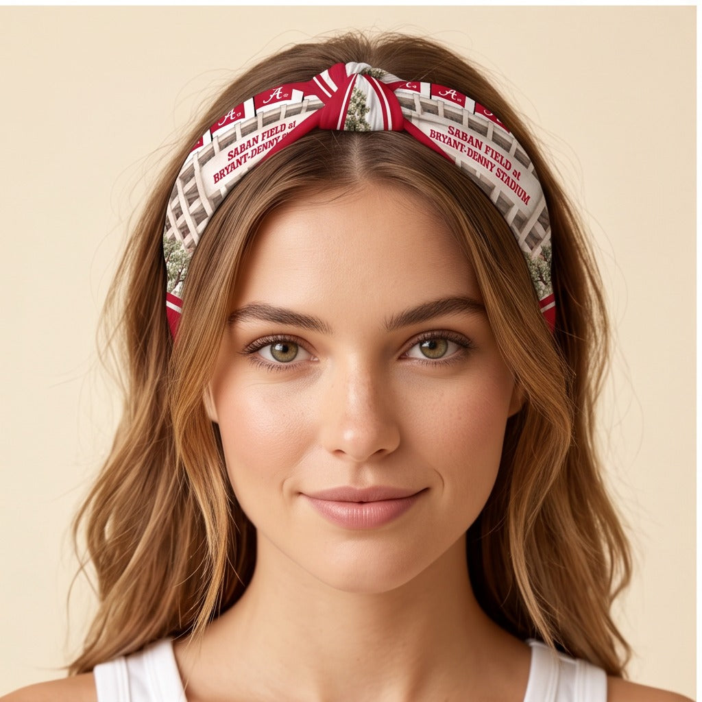 Alabama b.Honey Square as a knotted headband