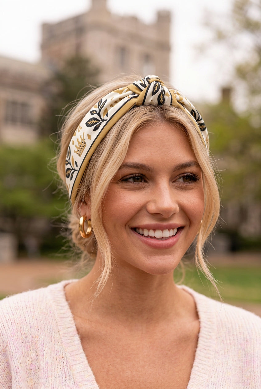 Vanderbilt Square worn as a headband