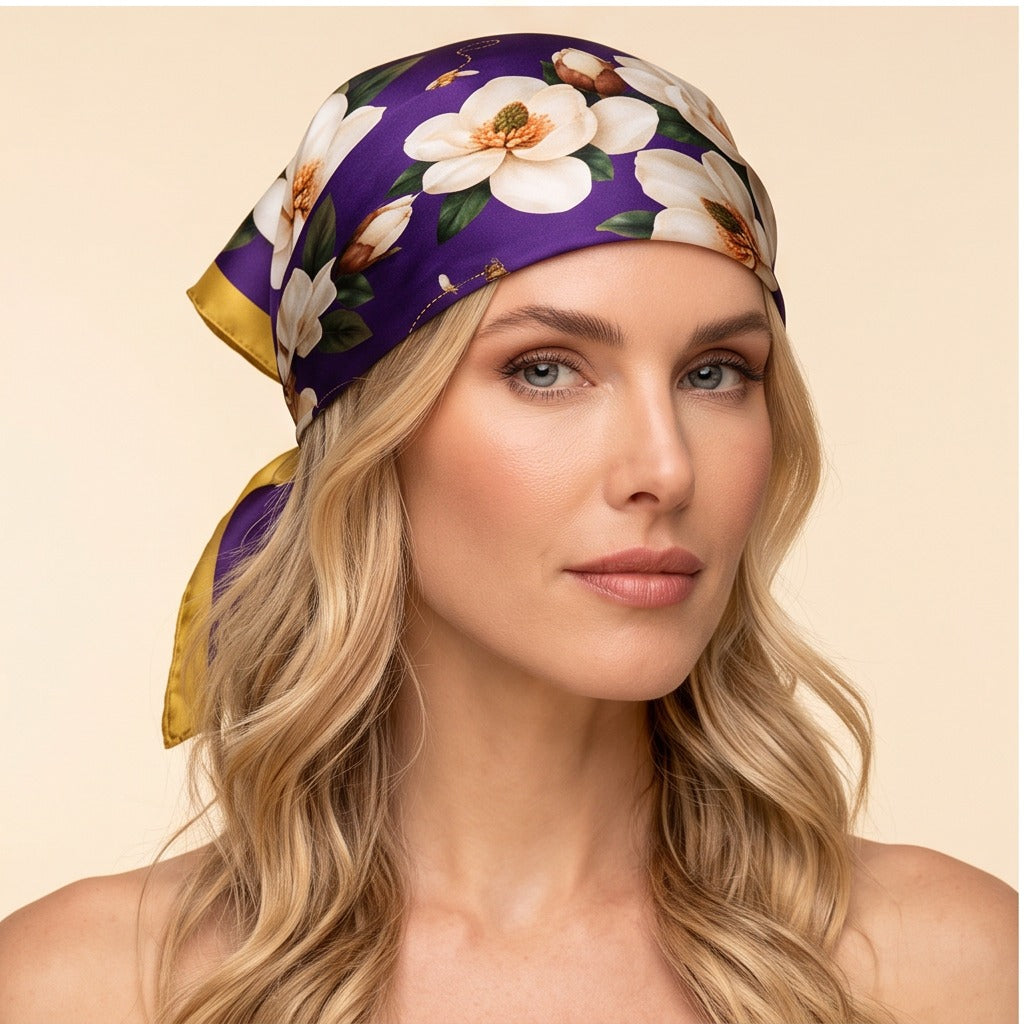 Louisiana State Honey Scarf hair styling