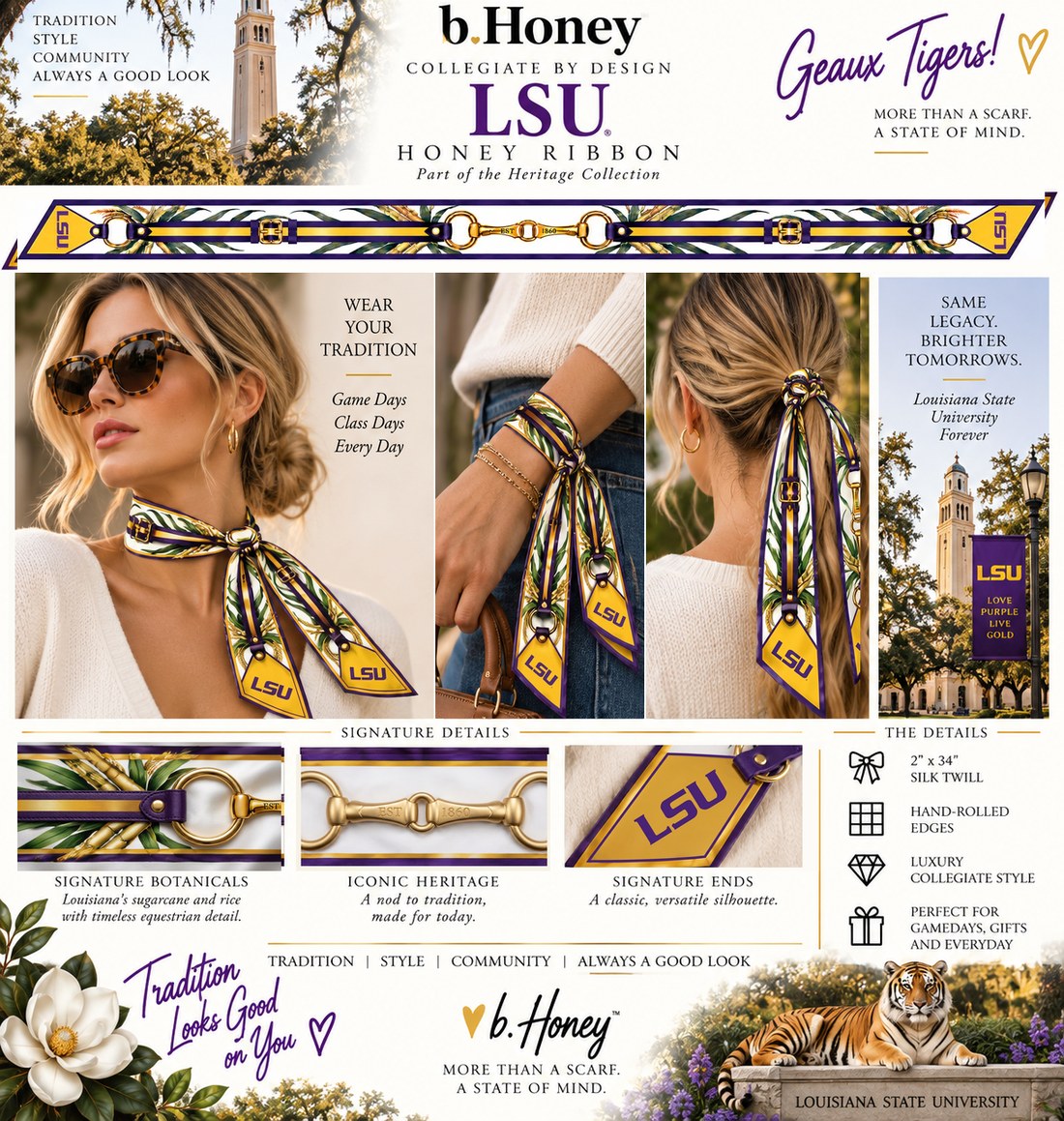 Honey Ribbon Louisiana State University product board