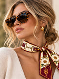Model wearing the Arizona State Honey Ribbon tied at the neck