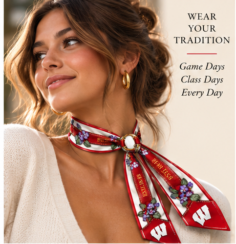 Model wearing Honey Ribbon: University of Wisconsin