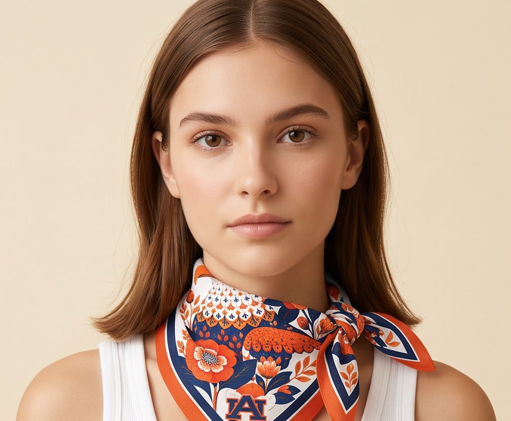 Auburn b.Honey Square knotted at the neck