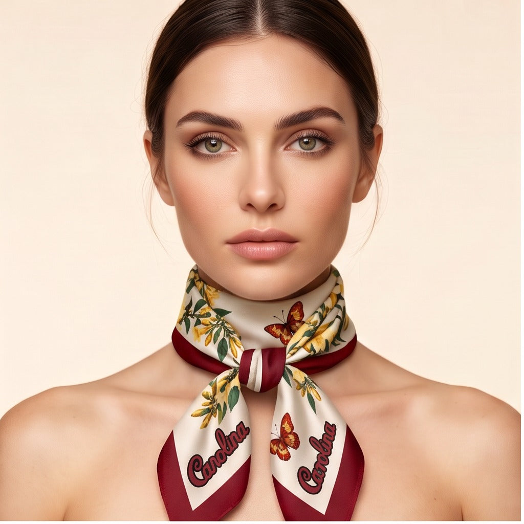 South Carolina b.Honey Scarf worn as a neck wrap