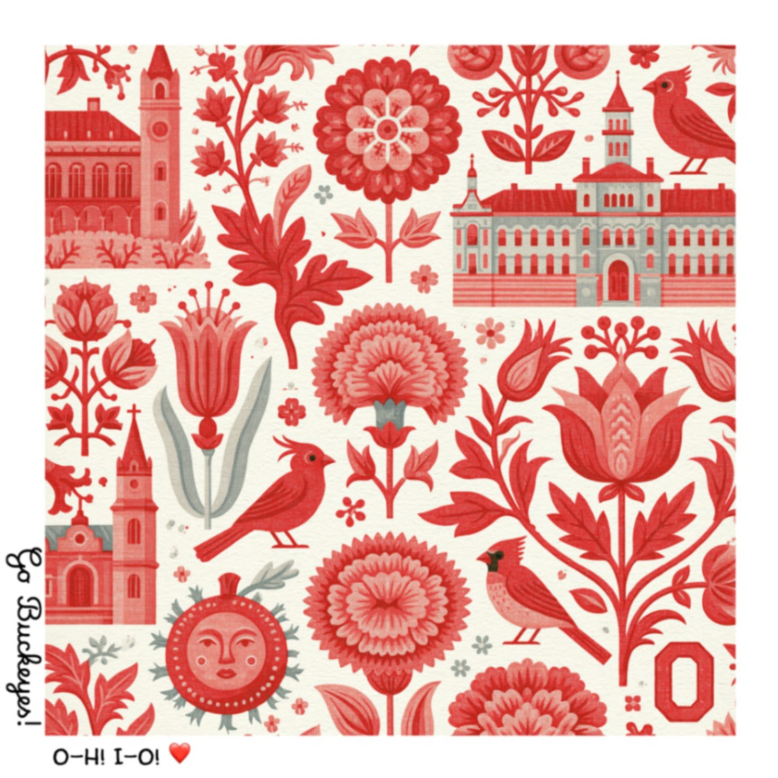 Honey Square Ohio State University 26 inch cotton voile bandana
