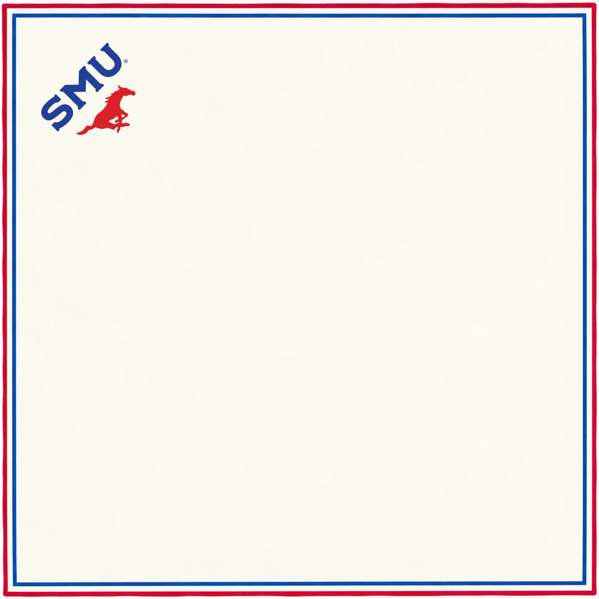 Honey Pocket: Southern Methodist University flat artwork with red and blue borders and the SMU Mustang mark