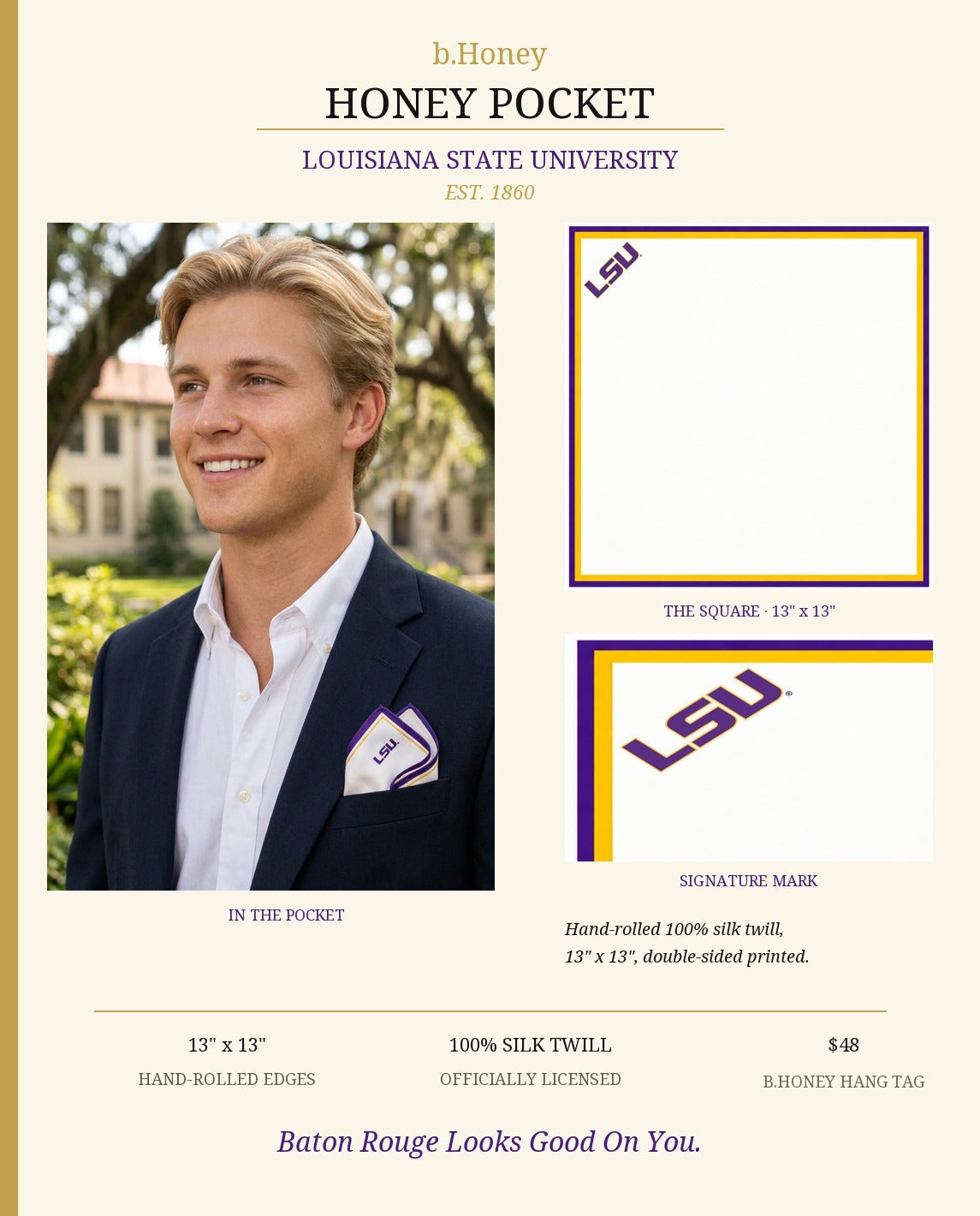 b.Honey Pocket™: Louisiana State University product board
