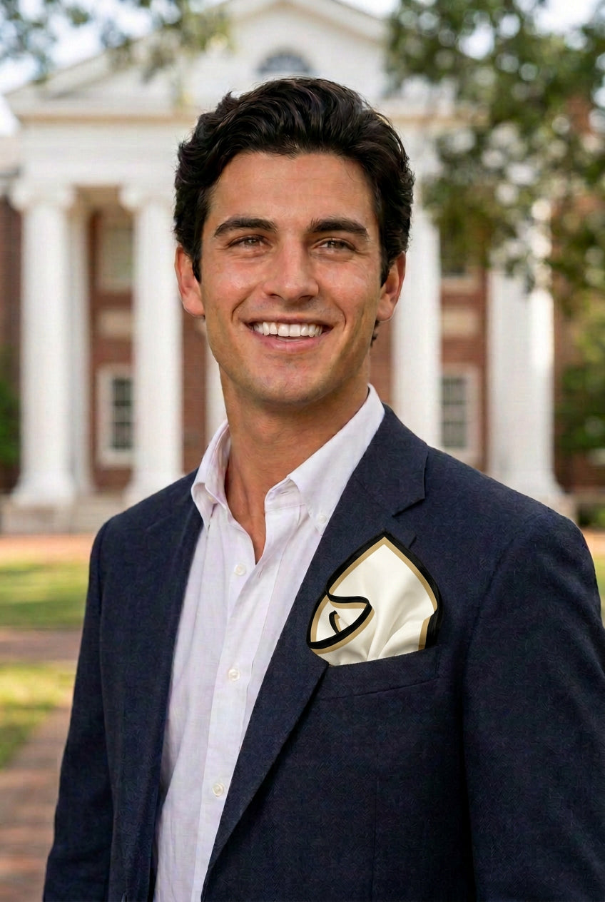 Model wearing the Vanderbilt b.Honey Pocket in a puff fold