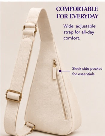 Wide adjustable strap and side pocket