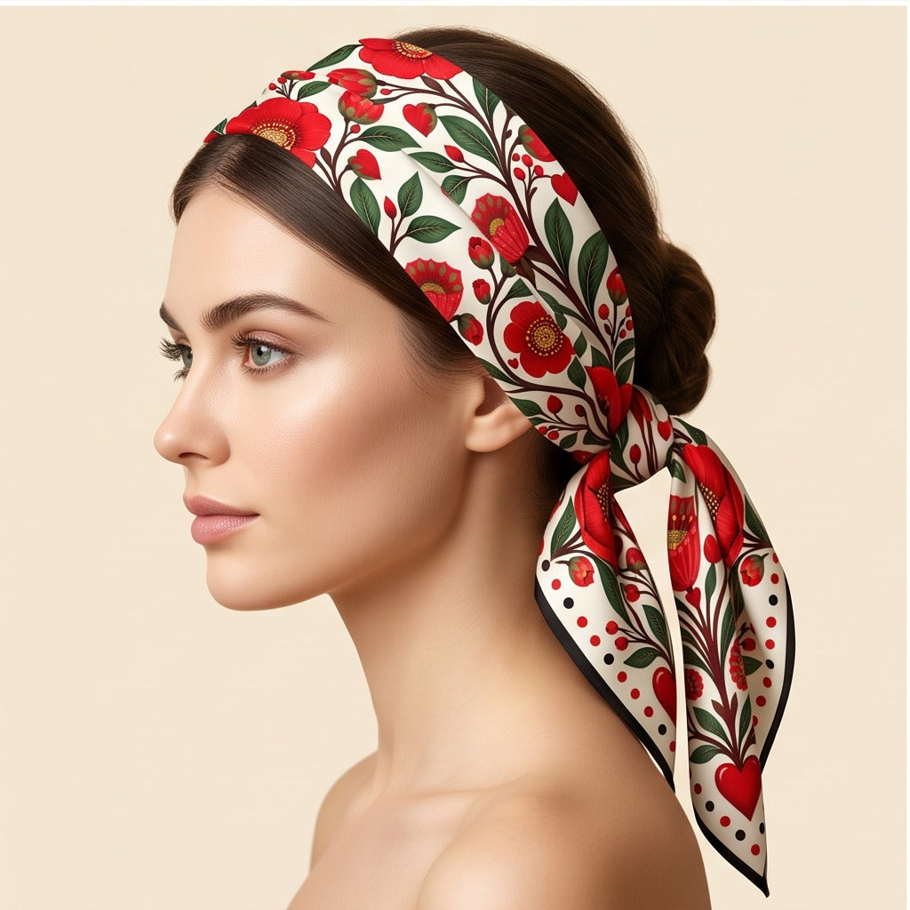 Georgia Honey Scarf hair styling