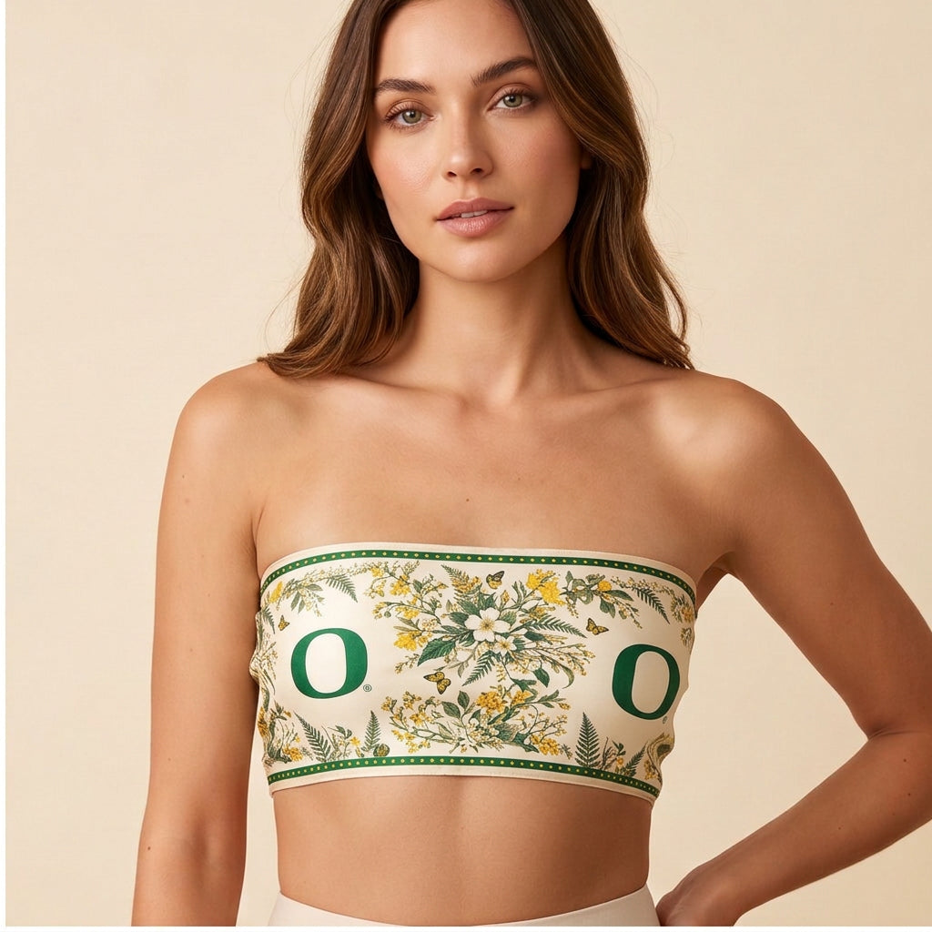 University of Oregon Honey Scarf front bandeau, tie hidden at back