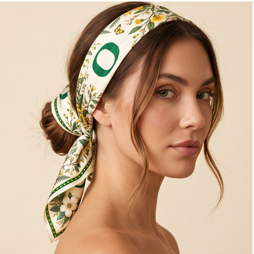 University of Oregon Honey Scarf hair styling