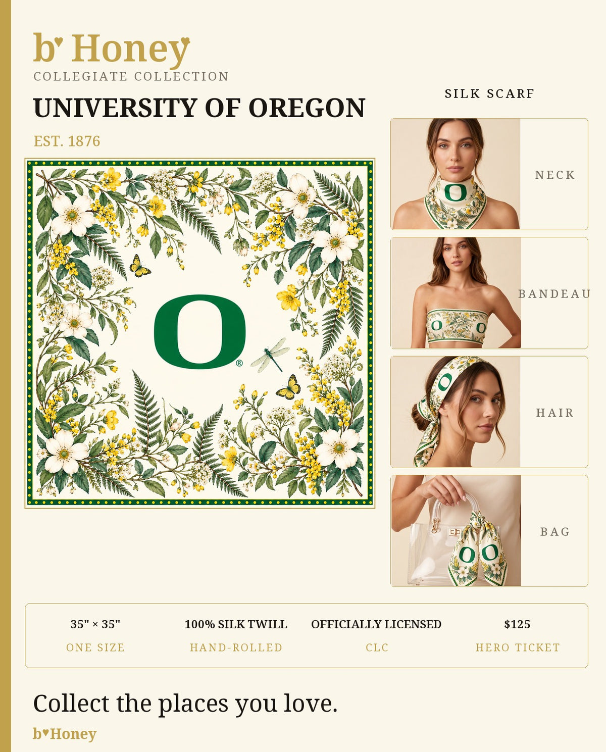 University of Oregon Honey Scarf product board
