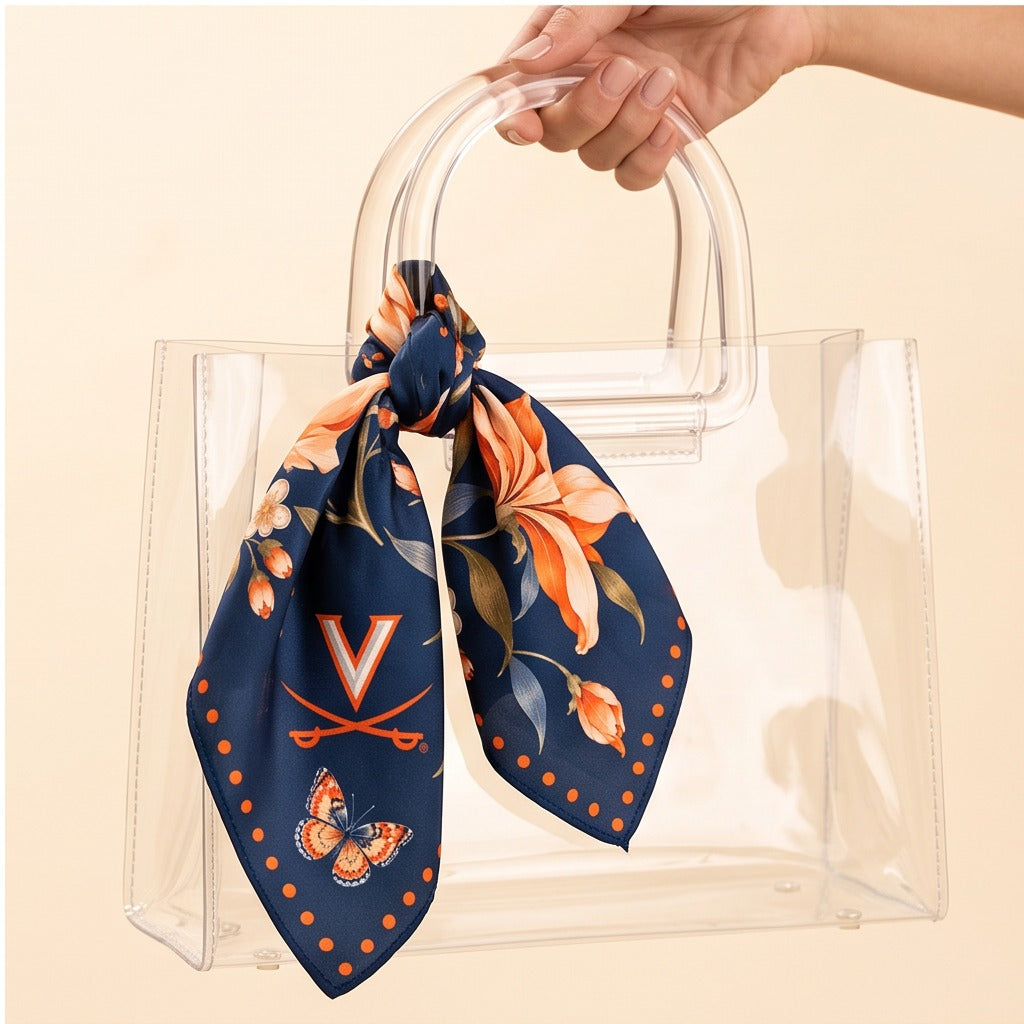Virginia Honey Scarf on lucite handle bag