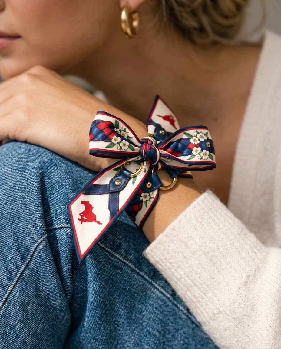 SMU b.Honey Ribbon tied as a bow at the wrist