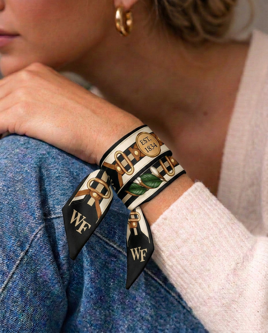 b.Honey Ribbon: Wake Forest University tied at the wrist